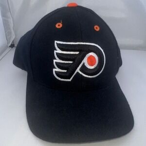 Philadelphia Flyers Logo Athletic NHL Snapback Hat Black Orange Wool Blend OSFA